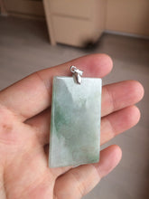 Load image into Gallery viewer, 100% Natural type A light green safe and sound pendant with the carved hieroglyph of &quot;Buddha&quot; jadeite Jade pendant group B99
