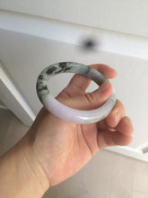 Load image into Gallery viewer, 56.3mm certified 100% natural Type A dark green/purple  jungle camouflage color jadeite jade bangle AX77-5285

