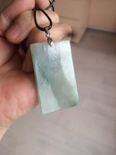 Load image into Gallery viewer, 100% Natural type A light green safe and sound pendant with the carved hieroglyph of &quot;Buddha&quot; jadeite Jade pendant group B99
