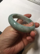 Load image into Gallery viewer, 56.3mm certified 100% natural type A light green white chubby jadeite jade bangle BQ62-6872
