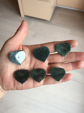 Load image into Gallery viewer, 100% Natural type A dark green/blue/black heart pinky promise(执子之手，与子偕老) Guatemala jadeite Jade pendant AX143
