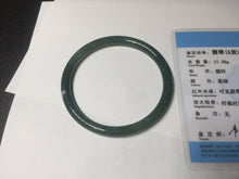 Load image into Gallery viewer, 56.2mm Certified Type A 100% Natural icy watery dark green/blue/gray/black slim round cut Guatemala Jadeite bangle BP30-7049
