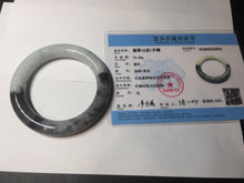 Load image into Gallery viewer, 卖了  56.2mm Certified 100% natural Type A black/white(wuji) chubby round cut jadeite jade bangle BP31-5844
