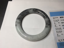 Load image into Gallery viewer, 卖了  56.2mm Certified 100% natural Type A black/white(wuji) chubby round cut jadeite jade bangle BP31-5844
