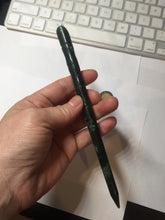 Load image into Gallery viewer, 17cm 100% Natural dark green/black bamboo Xiu Jade Serpentine hairpin AW1
