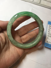 Load image into Gallery viewer, 59mm Certified Type A 100% Natural sunny green gray Jadeite Jade bangle BG236-9898
