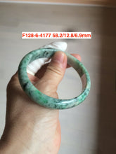 Load image into Gallery viewer, 51-58mm Certified Type A 100% Natural spinach green/dark green Jadeite Jade bangle F128
