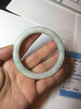 Load image into Gallery viewer, 卖了 54mm certified 100% natural type A sunny green/white(白底青) round cut jadeite jade bangle BL81-8049
