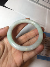 Load image into Gallery viewer, 卖了 54mm certified 100% natural type A sunny green/white(白底青) round cut jadeite jade bangle BL81-8049
