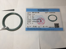 Load image into Gallery viewer, 55.1mm Certified Type A 100% Natural dark green/blue/gray Guatemala slim round cut Jadeite bangle BP189-2445
