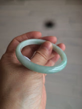 Load image into Gallery viewer, 49mm certified 100% natural Type A light green/white oval jadeite jade bangle BG27-5447
