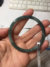 Load image into Gallery viewer, 55.1mm Certified Type A 100% Natural dark green/blue/gray Guatemala slim round cut Jadeite bangle BP189-2445
