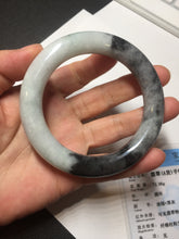 Load image into Gallery viewer, 卖了  56.2mm Certified 100% natural Type A black/white(wuji) chubby round cut jadeite jade bangle BP31-5844
