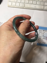 Load image into Gallery viewer, 55.1mm Certified Type A 100% Natural dark green/blue/gray Guatemala slim round cut Jadeite bangle BP189-2445
