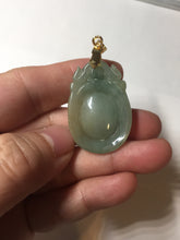 Load image into Gallery viewer, 100% Natural type A icy oily dark green Jadeite Jade seashell (福贝)  pendant F146
