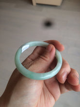 Load image into Gallery viewer, 49mm certified 100% natural Type A light green/white oval jadeite jade bangle BG27-5447
