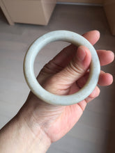 Load image into Gallery viewer, 54.6mm 100% Natural white/beige with floating dandelions nephrite Hetian jade bangle HT99
