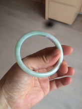 Load image into Gallery viewer, 49mm certified 100% natural Type A light green/white oval jadeite jade bangle BG27-5447

