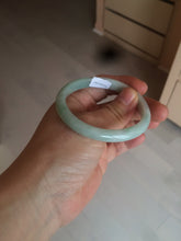 Load image into Gallery viewer, 49mm certified 100% natural Type A light green/white oval jadeite jade bangle BG27-5447
