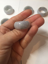 Load image into Gallery viewer, 100% natural type A light purple/green/white broad jadeite jade band ring thumb ring Pb42
