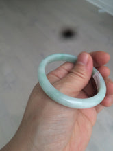 Load image into Gallery viewer, 49mm certified 100% natural Type A light green/white oval jadeite jade bangle BG27-5447
