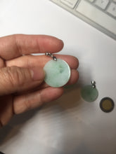 Load image into Gallery viewer, 100% Natural type A sunny green/yellow round Jadeite Jade safe and sound pendant group BL145
