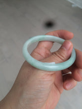 Load image into Gallery viewer, 49mm certified 100% natural Type A light green/white oval jadeite jade bangle BG27-5447
