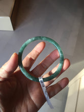 Load image into Gallery viewer, 55.1mm Certified Type A 100% Natural dark green/blue/gray Guatemala slim round cut Jadeite bangle BP189-2445
