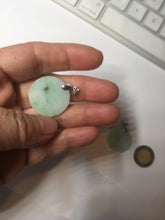 Load image into Gallery viewer, 100% Natural type A sunny green/yellow round Jadeite Jade safe and sound pendant group BL145
