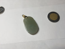 Load image into Gallery viewer, 100% Natural type A icy oily light green gray Jadeite Jade seashell (福贝)  pendant F147
