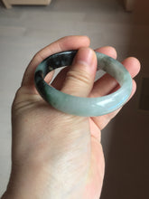 Load image into Gallery viewer, 47mm Certified Type A 100% Natural dark green Jadeite Jade oval bangle AH93-4483
