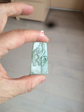 Load image into Gallery viewer, 100% Natural type A light green safe and sound pendant with the carved hieroglyph of &quot;Buddha&quot; jadeite Jade pendant group B99
