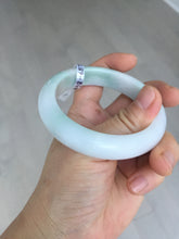 Load image into Gallery viewer, 55.5mm Certified Type A 100% Natural green white Jadeite Jade bangle BQ58-6877
