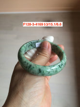 Load image into Gallery viewer, 51-58mm Certified Type A 100% Natural spinach green/dark green Jadeite Jade bangle F128
