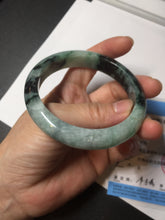 Load image into Gallery viewer, 58.9mm Certified Type A 100% Natural suny green dark green Jadeite Jade bangle BP32-8237
