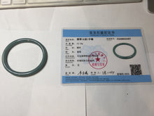 Load image into Gallery viewer, 51.5mm Certified Type A 100% Natural dark green/blue/gray Guatemala slim round cut oval Jadeite bangle BP190-2467

