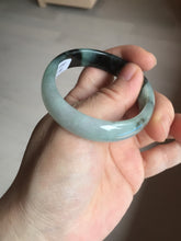 Load image into Gallery viewer, 47mm Certified Type A 100% Natural dark green Jadeite Jade oval bangle AH93-4483
