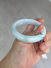 Load image into Gallery viewer, 55.5mm Certified Type A 100% Natural green white Jadeite Jade bangle BQ58-6877
