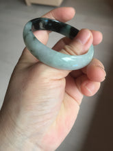 Load image into Gallery viewer, 47mm Certified Type A 100% Natural dark green Jadeite Jade oval bangle AH93-4483
