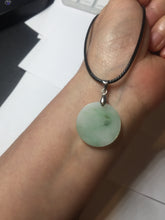 Load image into Gallery viewer, 100% Natural type A sunny green/yellow round Jadeite Jade safe and sound pendant group BL145
