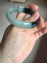 Load image into Gallery viewer, 47mm Certified Type A 100% Natural dark green Jadeite Jade oval bangle AH93-4483
