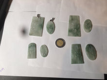 Load image into Gallery viewer, 100% Natural type A light green safe and sound pendant with the carved hieroglyph of &quot;Buddha&quot; jadeite Jade pendant group B99
