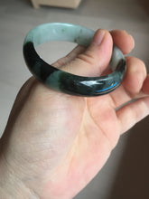 Load image into Gallery viewer, 47mm Certified Type A 100% Natural dark green Jadeite Jade oval bangle AH93-4483
