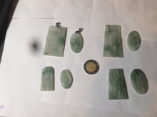 Load image into Gallery viewer, 100% Natural type A light green safe and sound pendant with the carved hieroglyph of &quot;Buddha&quot; jadeite Jade pendant group B99
