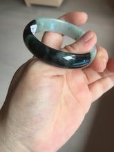 Load image into Gallery viewer, 47mm Certified Type A 100% Natural dark green Jadeite Jade oval bangle AH93-4483
