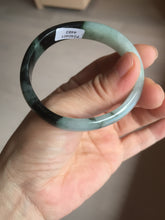 Load image into Gallery viewer, 47mm Certified Type A 100% Natural dark green Jadeite Jade oval bangle AH93-4483
