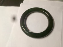 Load image into Gallery viewer, 57.4mm certified 100% Natural dark green/black round cut nephrite Hetian Jade(碧玉)  bangle HT90-0118
