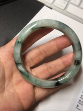 Load image into Gallery viewer, 56.5mm Certified Type A 100% Natural suny green dark green Jadeite Jade bangle BP33-8236
