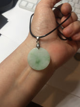 Load image into Gallery viewer, 100% Natural type A sunny green/yellow round Jadeite Jade safe and sound pendant group BL145
