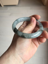 Load image into Gallery viewer, 56.9mm 100% natural Type A dark green Chinese painting (水墨) jadeite jade bangle AH94-4484
